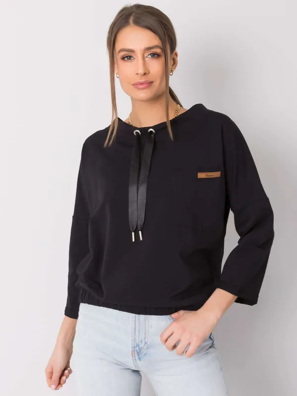 Czarna bluza bawełniana oversize - widok 2