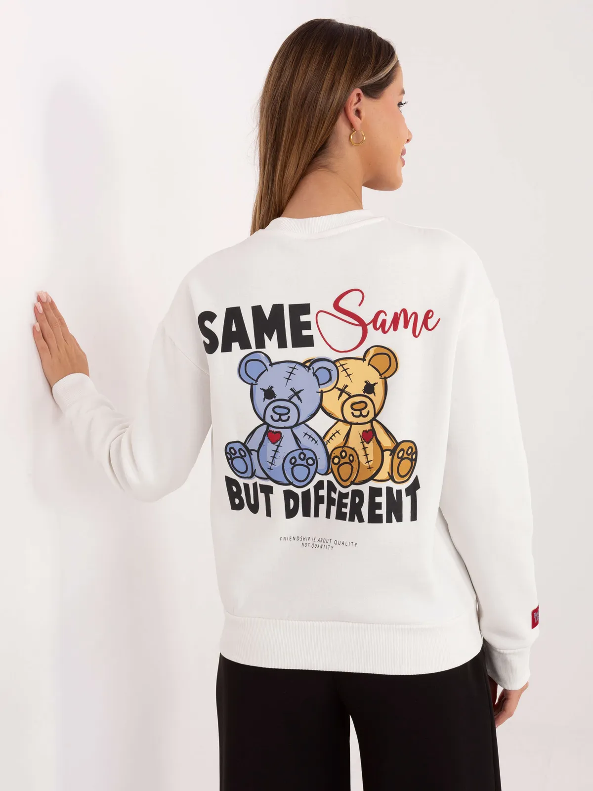 Bluza oversize z graficznym nadrukiem misiów - zdjęcie 1