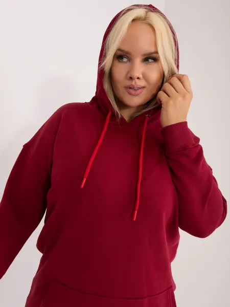 Czarna bawełniana bluza plus size z kapturem