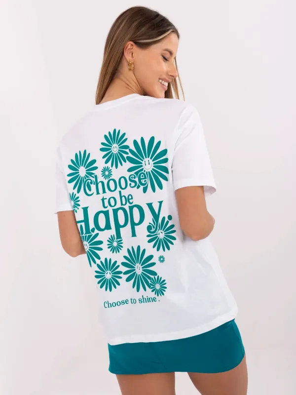 T-shirt oversize z graficznym nadrukiem na plecach - widok 2