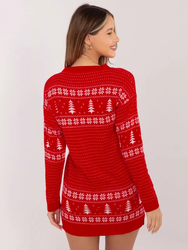 Świąteczny sweter oversize z bożonarodzeniowym motywem - widok 2