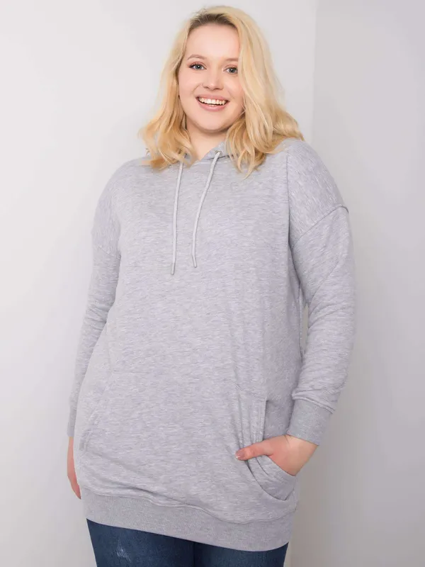 Czarna bawełniana bluza plus size z kapturem