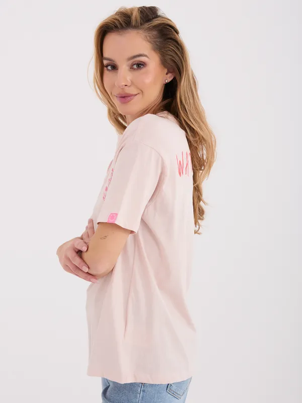 Casualowy t-shirt z nadrukiem w stylu retro - widok 2