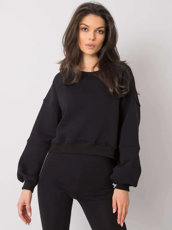 Krótka bluza oversize z bufiastymi rękawami - widok 2