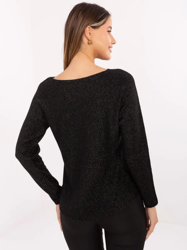 Minimalistyczny sweter z dekoltem w łódkę - widok 2