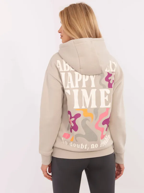 Bluza oversize z kapturem i nadrukiem graficznym - widok 2