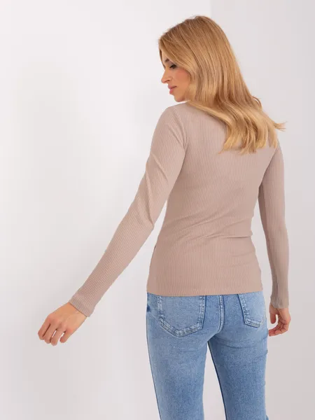 Czarna bluzka longsleeves z okrągłym dekoltem