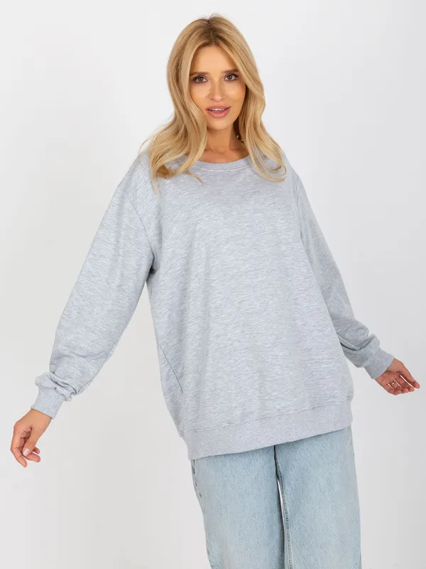 Szara bluza damska basic bez kaptura