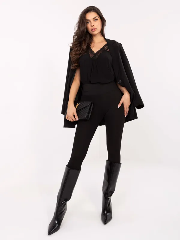 Prążkowane legginsy z wysokim stanem do ćwiczeń - widok 2