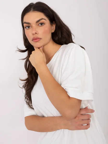 Casualowa bluzka z bufiastymi rękawami o kroju oversize