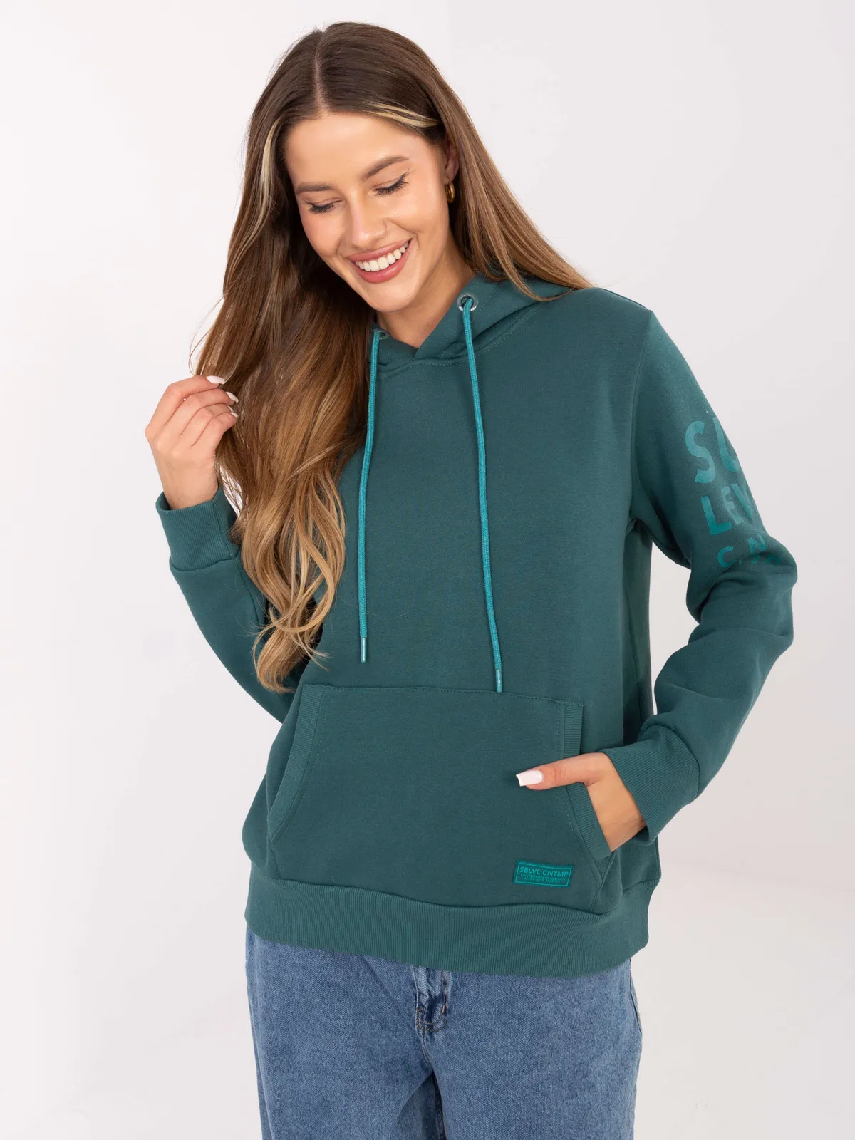 Casualowa bluza z kapturem i nadrukami - zdjęcie 1