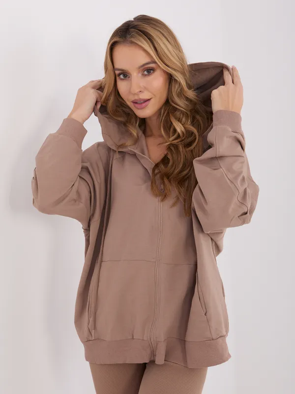 Casualowa bluza rozpinana z kapturem oversize - widok 2