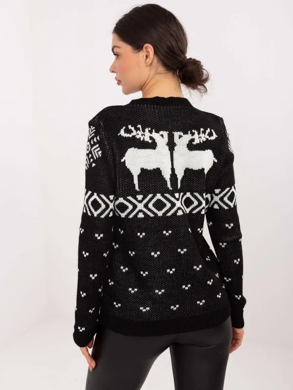 Świąteczny sweter z norweskim wzorem i reniferami