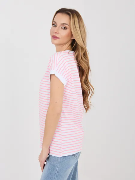 Casualowy T-shirt oversize w poziome paski