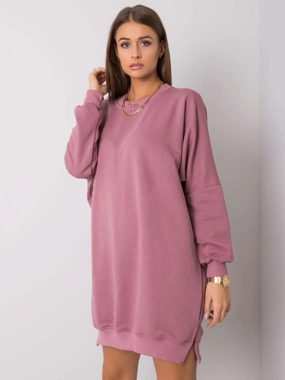 Morska sukienka dresowa oversize - zdjęcie 3