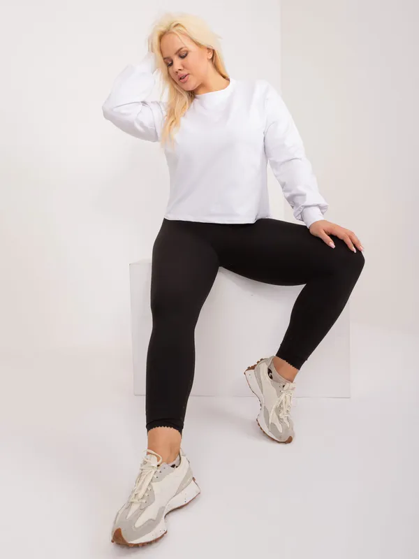 Jasnoróżowa gładka bluza plus size