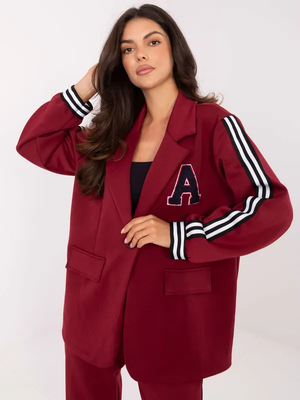 Komplet dwuczęściowy typu smart casual z lampasami