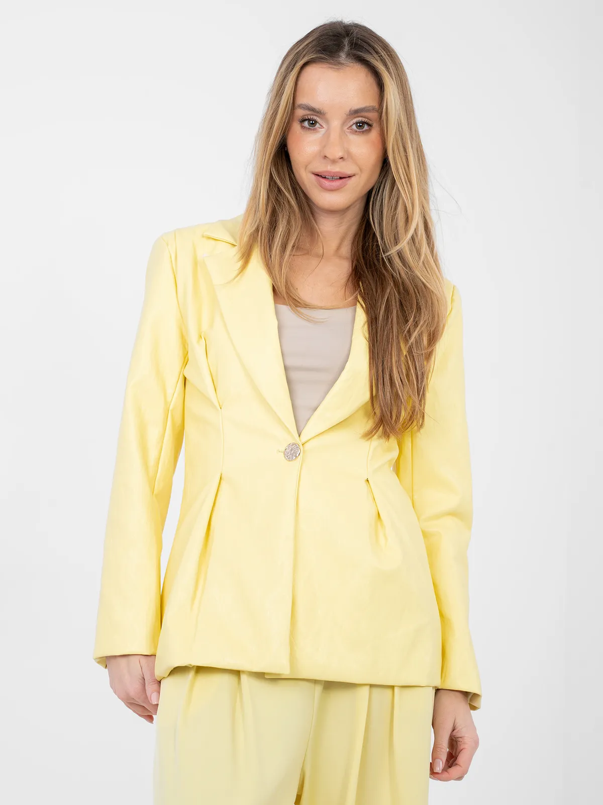 Taliowana marynarka o kroju oversize z klapami - zdjęcie 1