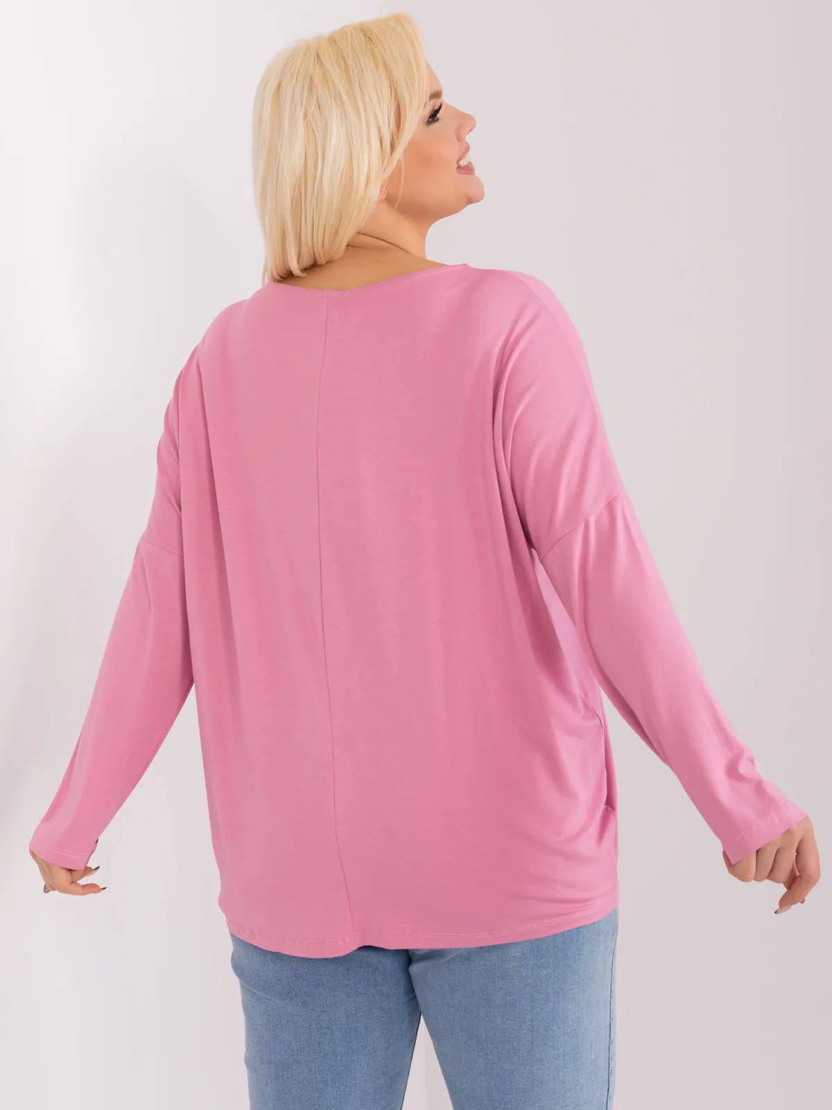 Casualowa bluzka oversize z obniżoną linią ramion - zdjęcie 1