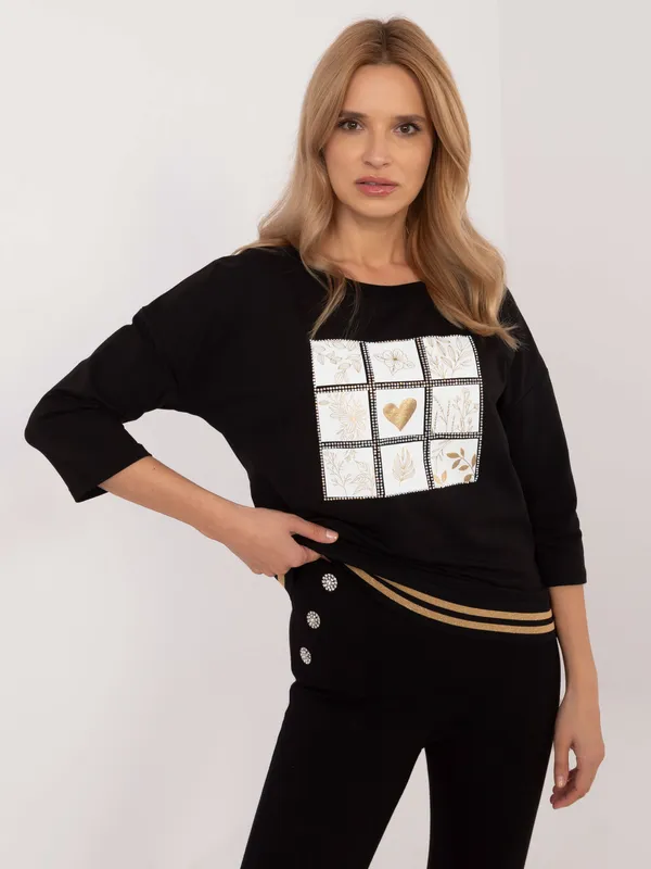 Bluza o luźnym kroju z dekoracyjnym nadrukiem