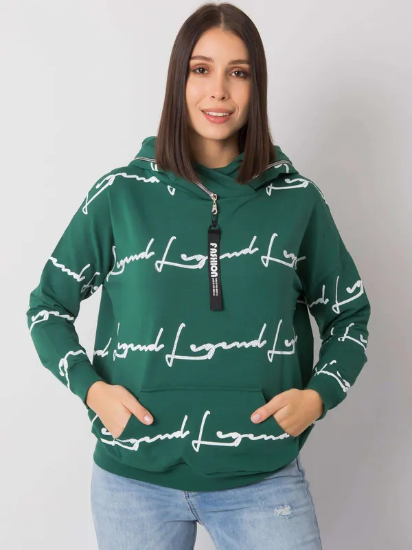 Bluza oversize z kapturem i ozdobnym suwakiem - widok 2