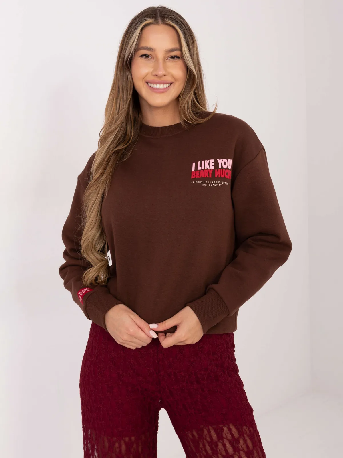 Bluza oversize z graficznym nadrukiem misiów - zdjęcie 3