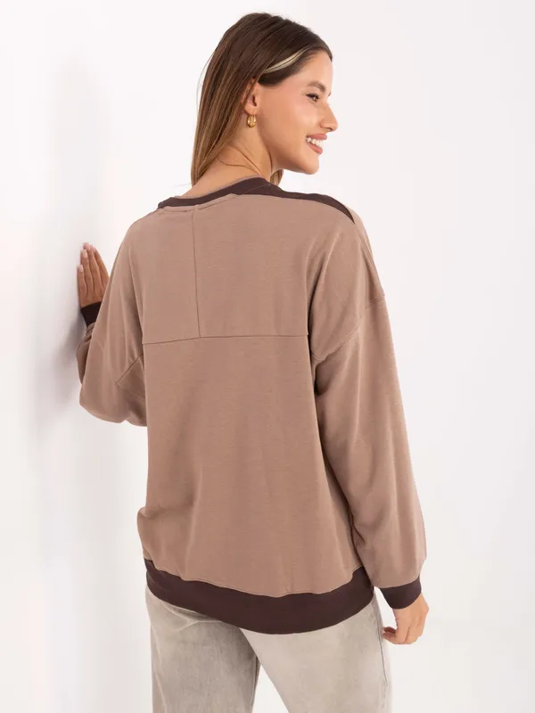 Casualowa bluza oversize z napisem i ściągaczami - widok 2