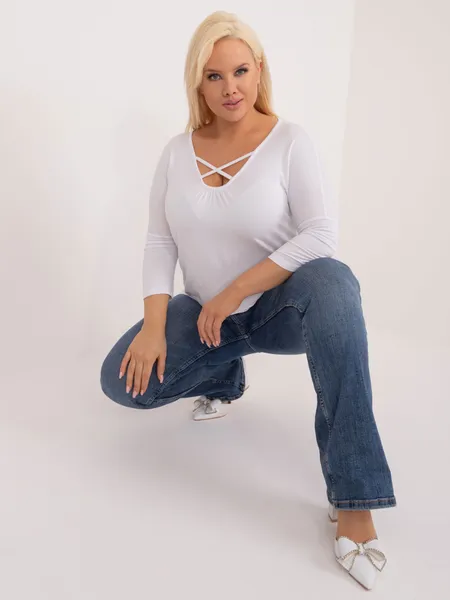 Biała wiskozowa bluzka plus size