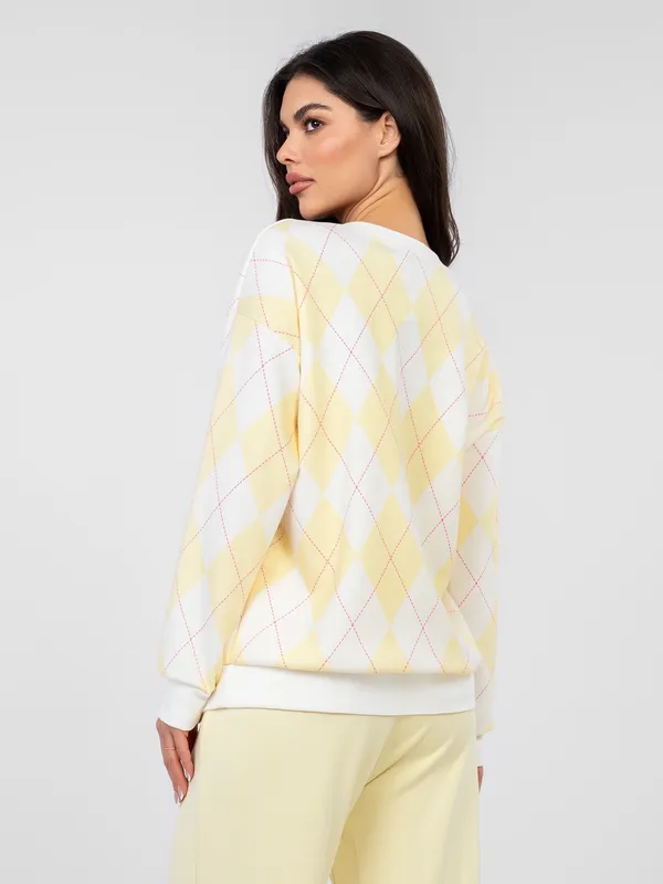 Bluza oversize w klasyczny wzór karo