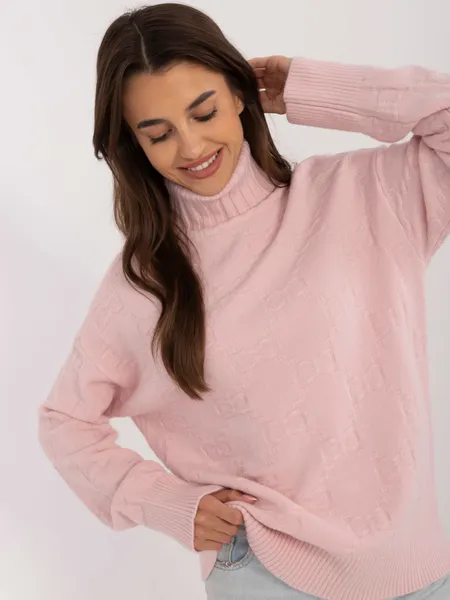 Klasyczny sweter oversize z wysokim golfem