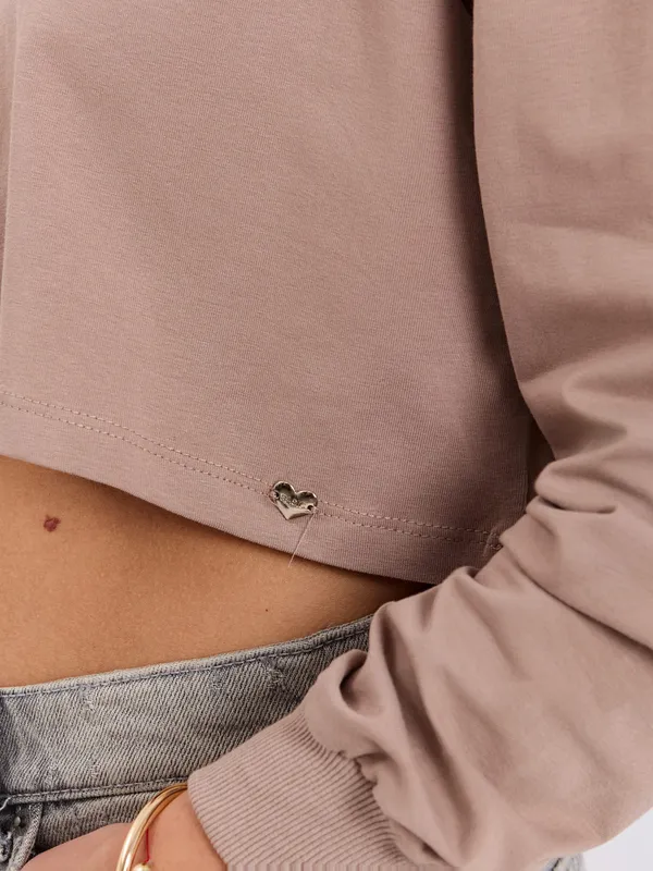 Krótka bluza typu crop top z długim rękawem