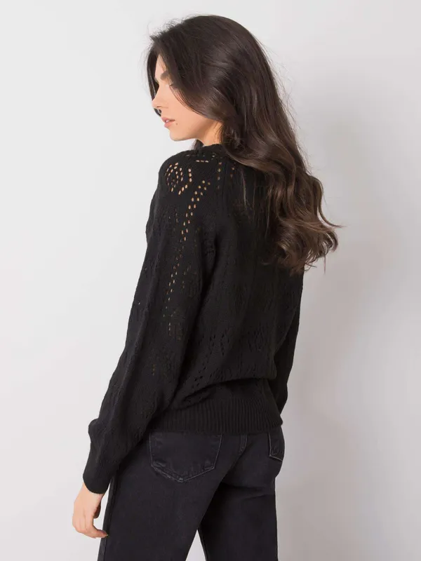 OCH BELLA Czarny sweter rozpinany