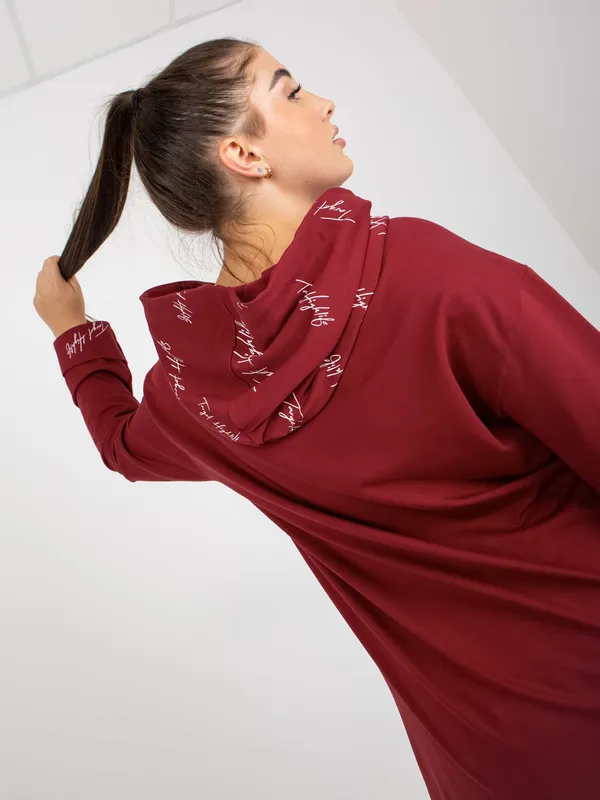 Ciemnozielona rozpinana bluza plus size z napisami