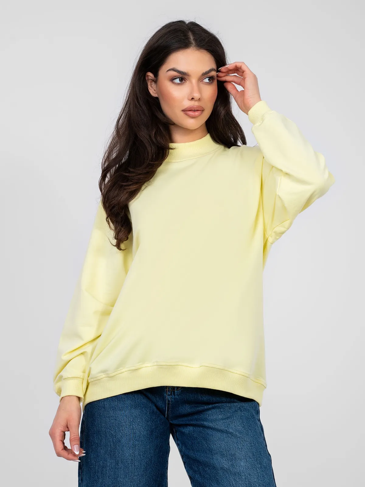 Brudnoróżowa bawełniana bluza basic - zdjęcie 4