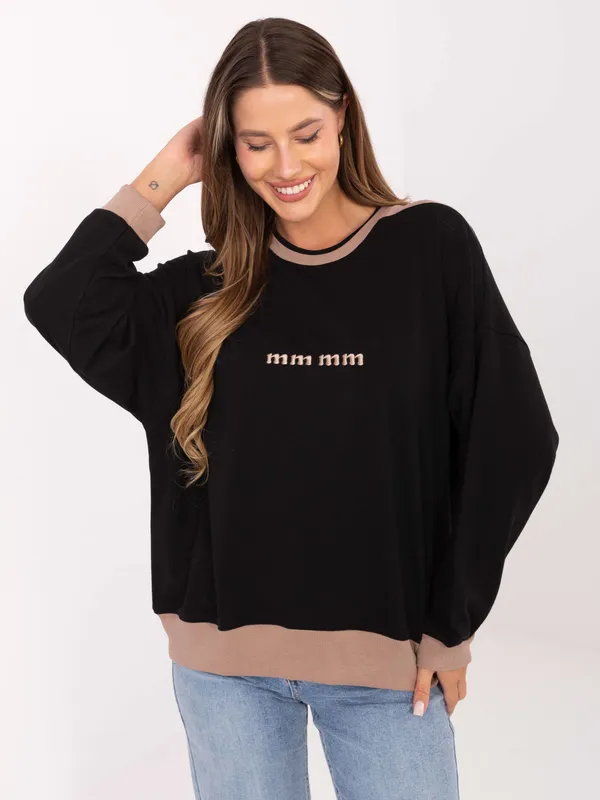 Casualowa bluza oversize z napisem i ściągaczami