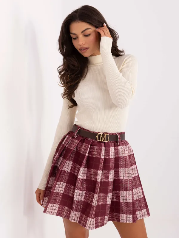 Dopasowany prążkowany sweter z wysoką stójką - widok 2