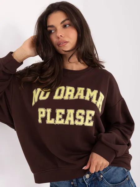 Bluza oversize z ozdobnym napisem w stylu college