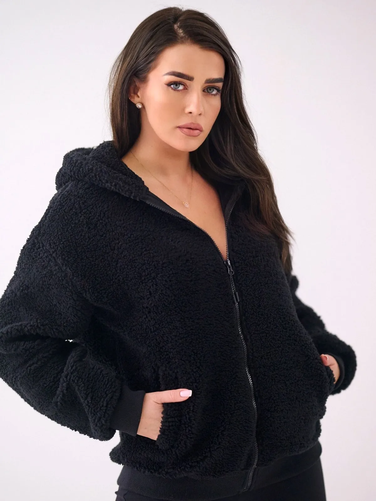 Casualowa bluza rozpinana z kapturem oversize - zdjęcie 1