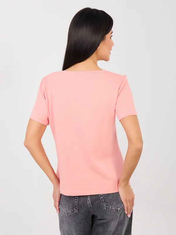 Klasyczny T-shirt z dekoltem w serek