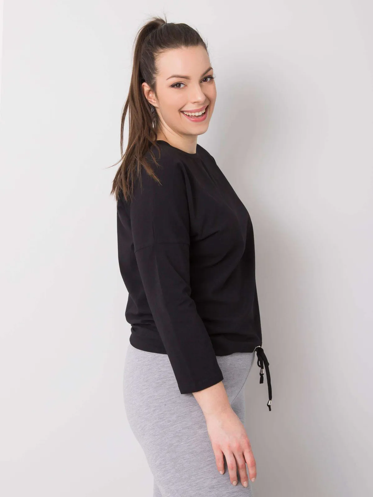 Biała bluzka plus size z bawełny - zdjęcie 6