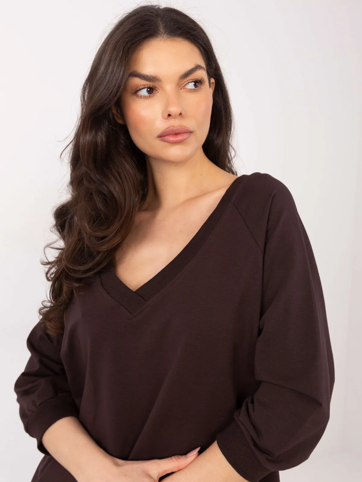RUE PARIS Czarna bluza oversize - zdjęcie 4