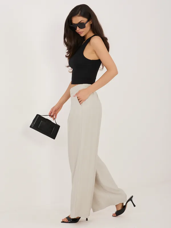 Spodnie z szerokimi nogawkami o kroju palazzo - widok 2