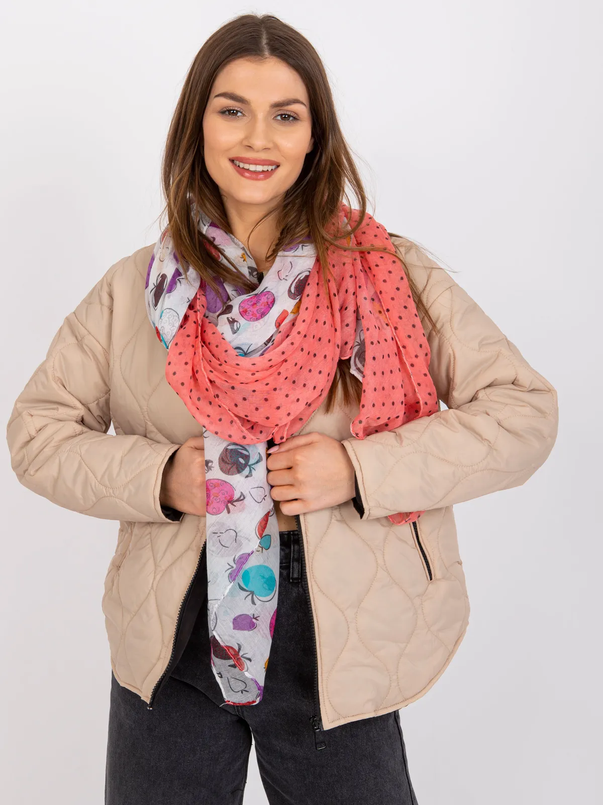 Lekka chustka z nadrukiem w stylu casual - zdjęcie 3