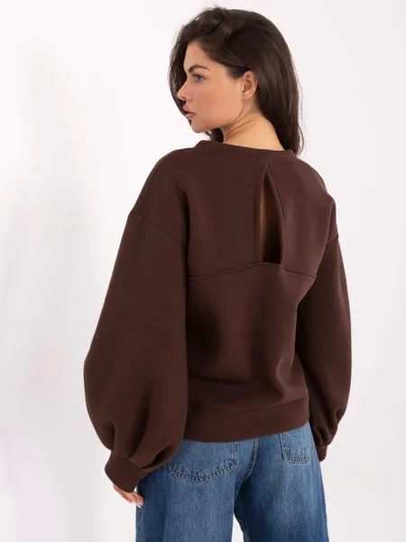 Bluza oversize z wycięciem na plecach i haftem