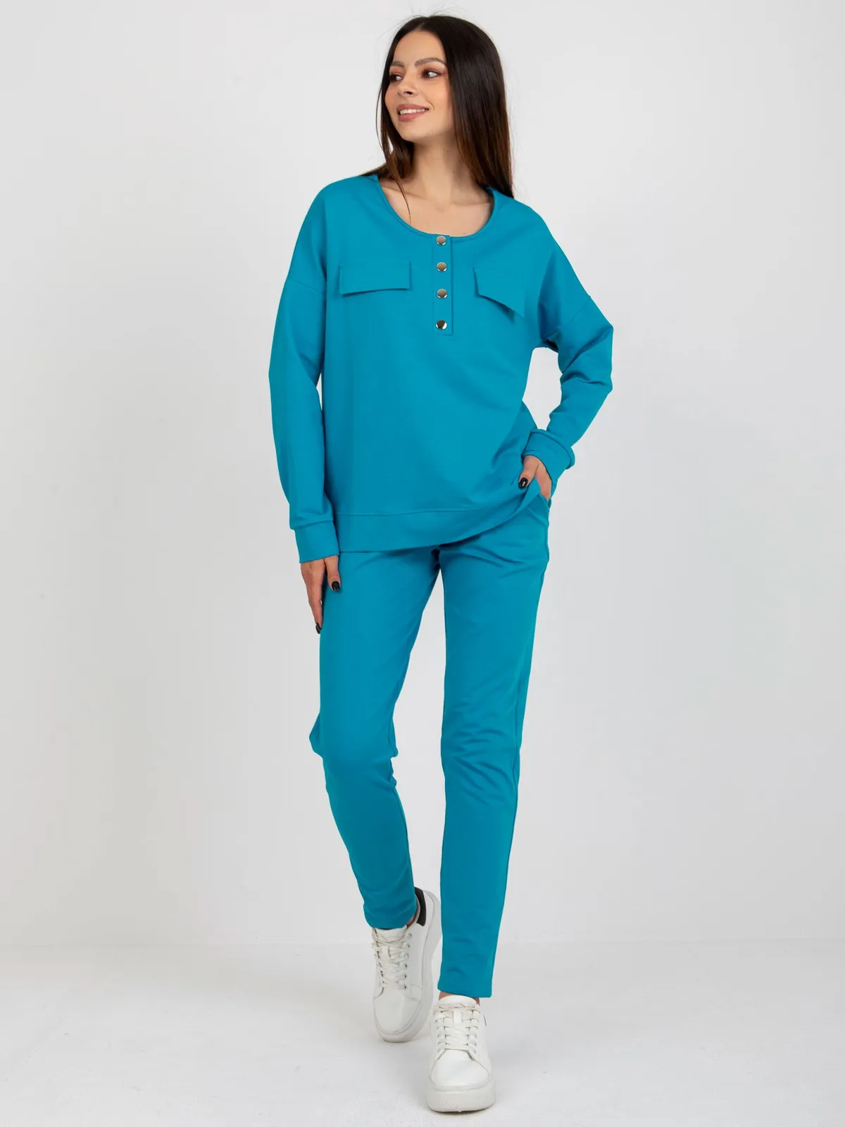 Różowy dwuczęściowy komplet casualowy - zdjęcie 4