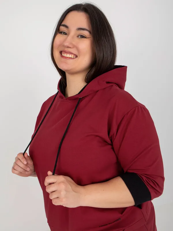 Czarna dresowa bluza plus size z kieszeniami