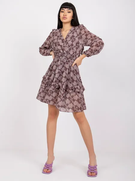 Sukienka mini z falbanami o kroju oversize