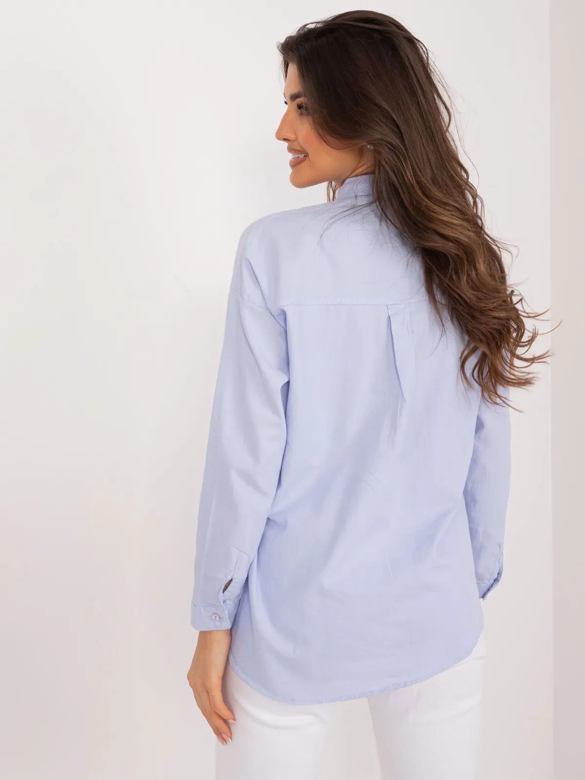 Koszula oversize o kroju z obniżoną linią ramion - zdjęcie 1