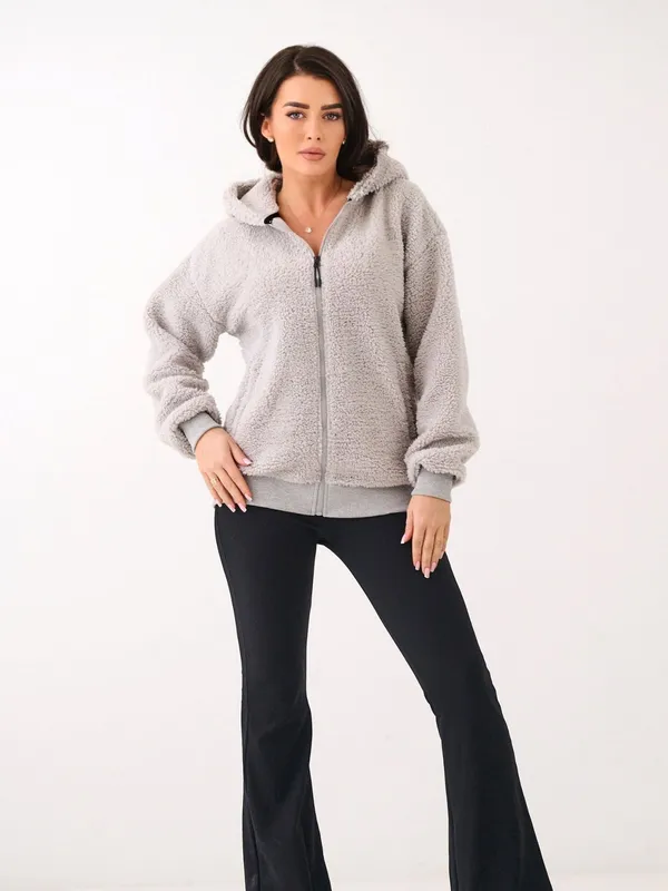 Casualowa bluza rozpinana z kapturem oversize