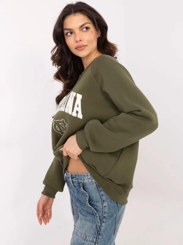 Bluza oversize w stylu varsity z nadrukiem - widok 2